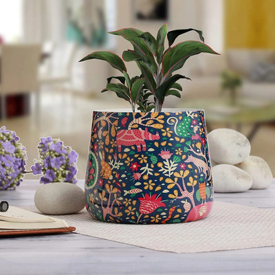 Greenele Elegant Meena Metal Table Top Pot for Indoor/Outdoor,Home & Office Plants Plant Container Set(Metal)