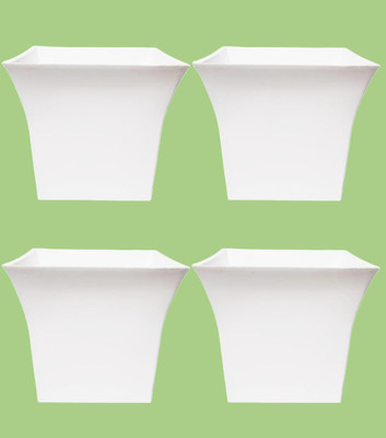 SNSHOPEE (Pack of 4) Premium Square Shape Plant Container Set(Pack of 4, Plastic)