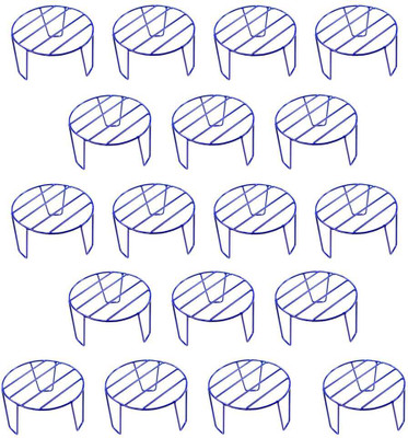 TrustBasket Eclips Blue Set of 18 Plant Container Set(Pack of 18, Metal)