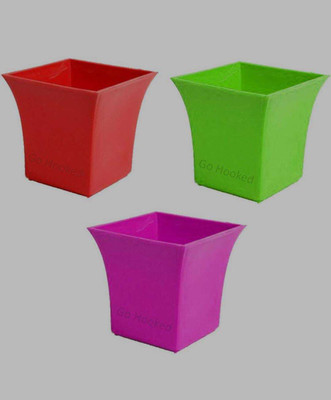 Dervino Fancy Blossom Flower Pots for Home & Decoration Planters Terrace, Garden Brown Plant Container Set(Plastic)