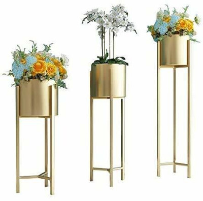 EzzuCrafts Plant Container Set(Pack of 3, Metal)