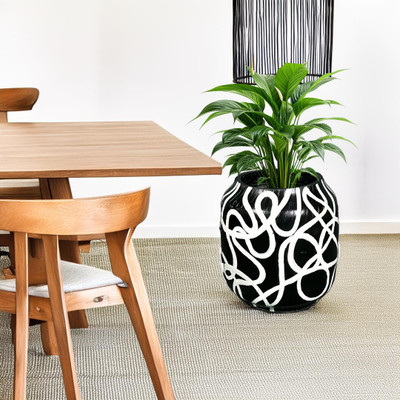 HUNAR TRIBE Decorative Indoor Flower Pot with unique Design For Home and Office Decor Plant Container Set(Rubber)