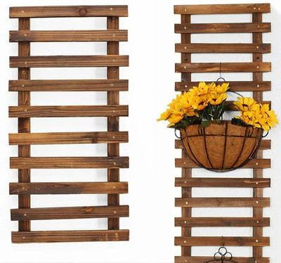 Thraft Plant Container Set(Pack of 2, Wood)