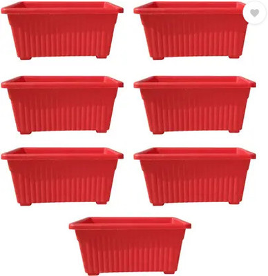 podhghar Jupiter Pot Plant Container Set(Pack of 7, Plastic)