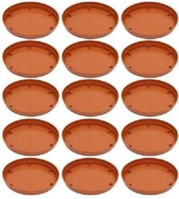 spyLove Flower Pot Plant Saucer Base Plate Planter Tray 9 inch Terracotta (Set of 15 Plant Container Set Plant Container Set (Pack of 15, Plastic) Plant Container Set(Pack of 15, Plastic)