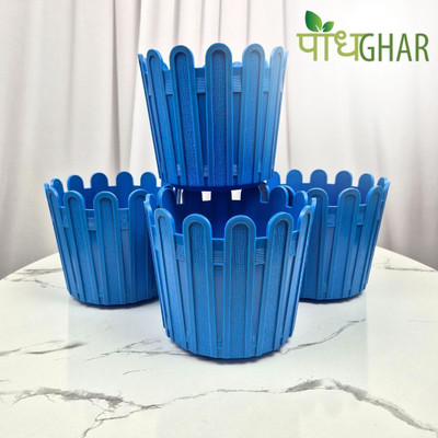 podhghar Tippy Pot Pack Of 4 Plant Container Set(Pack of 4, Plastic)
