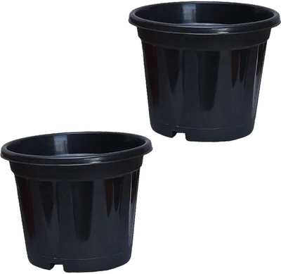 gurusamy Plant Container Set(Pack of 2, Plastic, Terracotta)