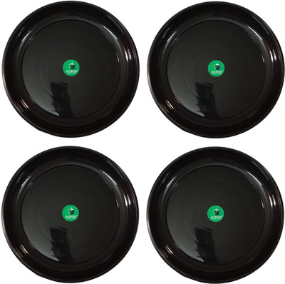 Altruist Round Shape Plastic Bottom Tray Round Shape for Home plants Plant Container Set(Pack of 4, Plastic)