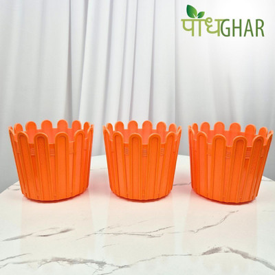 podhghar Tippy Pot Pack Of 3 Plant Container Set(Pack of 3, Plastic)