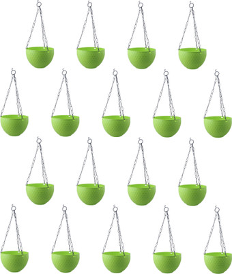 Zobby (Pack of 18) Chain Hanging Bowl Pots For Grow & Decorate Home / Office Plant Container Set(Pack of 18, Plastic)