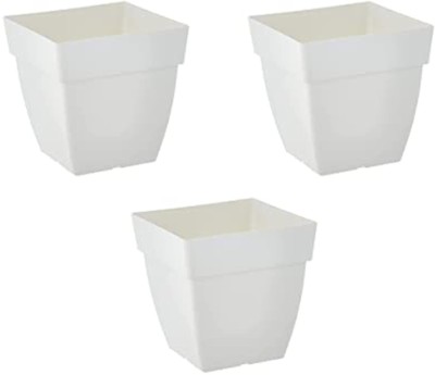 10club Plastic Flower Pots (3 Pcs, 10 Inch)| Planters for Nursery | Pots for Lawns Plant Container Set(Pack of 3, Plastic)