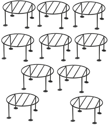 SHIYON Round Flower Pot/Plant Stand for Home Garden Balcony Décor (Metal) Plant Container Set(Pack of 10, Metal)
