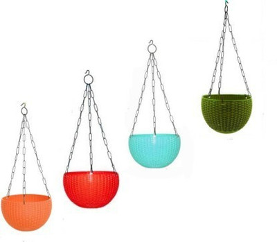 VirajSanchi Hanging Plant Container Set Plant Container Set(Pack of 4, Plastic)