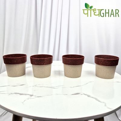 podhghar Arty Eco Pot Pack Of 4 Plant Container Set(Pack of 4, Plastic)