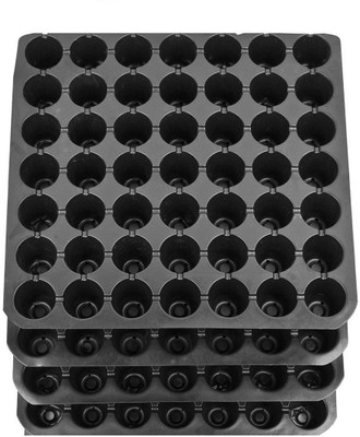 EVIROGREEN Reusable 49 Cavity Seed Germination Trays - Pack of 4. (Total 196 Cavity) Plant Container Set(Pack of 4, Plastic)