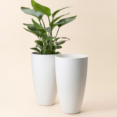 Rukonza 14 Inch Tall Tower Pot Plant Container Set(Pack of 2, Plastic)
