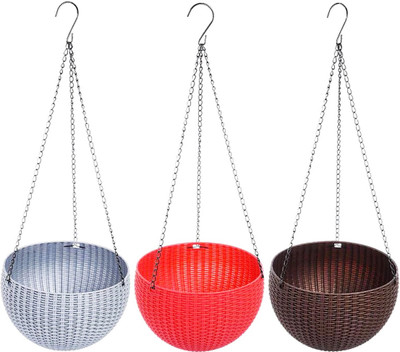 Avikpihu Virajsanchi Hanging Pot Pack of 3 Plant Container Set(Pack of 3, Plastic)