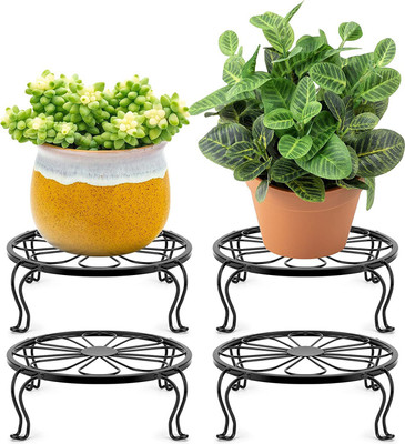 E C Creation Plant Stand Heart Shape Rustproof Durable Metal-Pack of 4 Plant Container Set(Pack of 4, Metal)