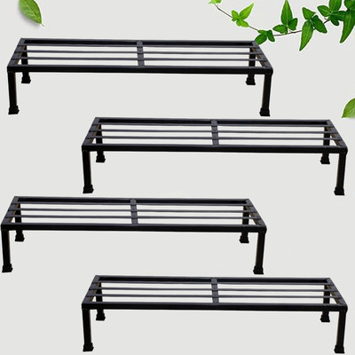 Green Gardenia Heavy-Duty 7 Layer Coating Plant Stand for Indoor & Outdoon | Black- QTY 4 Plant Container Set(Pack of 4, Metal)