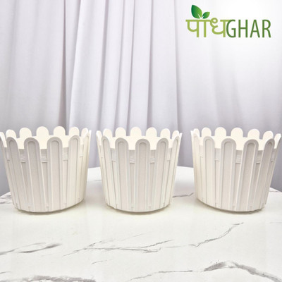 podhghar Tippy Pot Pack Of 3 Plant Container Set(Pack of 3, Plastic)