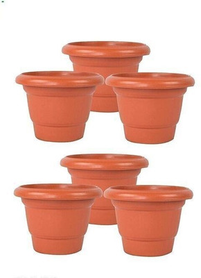 Shubhantraders 8 inches Gardening Gamle For Planting For Balcony/Terrace Plant Container Set Plant Container Set(Pack of 6, Plastic)