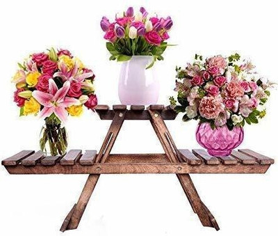 Hanwood Multi purpose folding rack Plant Container Set(Wood)