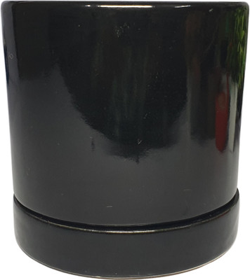 Brills Beautiful Tube Shape - Black Pot for Indoor/Outdoor/Balcony/Garden - Plant Container Set(Ceramic)