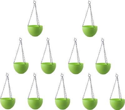 Zobby (Pack of 11) High Quality Plastic Ceiling Hanging & Table Pots / Balcony Plant Container Set(Pack of 11, Plastic)
