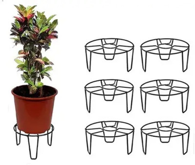 MOHIT Gamla Stand Iron,Indoor/Outdoor Home,Garden,Balcony,Flower Planter Stand Plant Container Set(Pack of 6, Metal)
