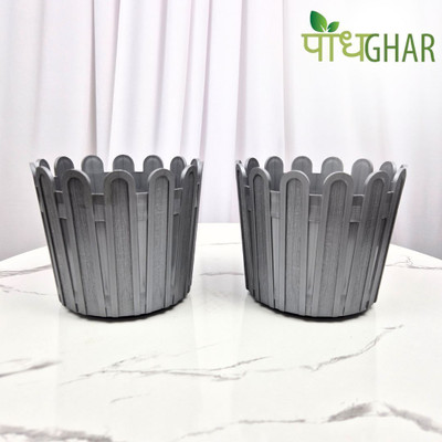 podhghar Tippy Pot Pack Of 2 Plant Container Set(Pack of 2, Plastic)