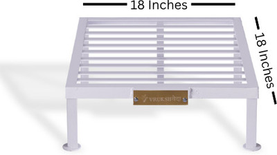 Vrukshveda Iron Stands| White Powder Coated| 12x12 Inches Plant Container Set(Pack of 2, Metal)