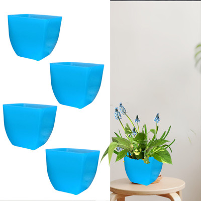 KUMUDAM Heavy Duty/ UV Stabilised/4 Inch Tabletop Plant Pot For Home/Office/Gifting Plant Container Set(Pack of 4, Plastic)