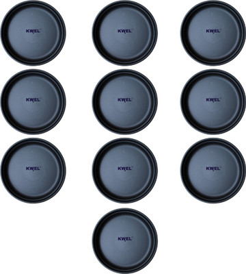 KWEL UV Treated Round Gamla Bottom Plate/Saucer Tray Plant Container Set(Pack of 10, Plastic)