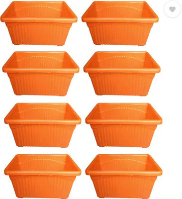 podhghar Jupiter Pot Plant Container Set(Pack of 8, Plastic)