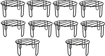 SHIYON Round Plant Stand /Planter Stand for Flower Pots and Plant Pots-10 Pc Plant Container Set(Pack of 10, Metal)