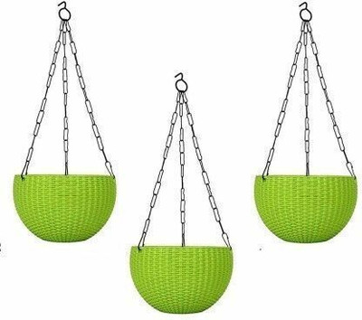 Funtastik Virajsanchi Hanging Pot Pack of 3 Plant Container Set(Pack of 3, Plastic)