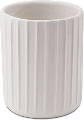Claymistry White Indoor Planter for Flowers/Artificial Plants Decoration| Pack of 1, 13 cm Plant Container Set(Ceramic)