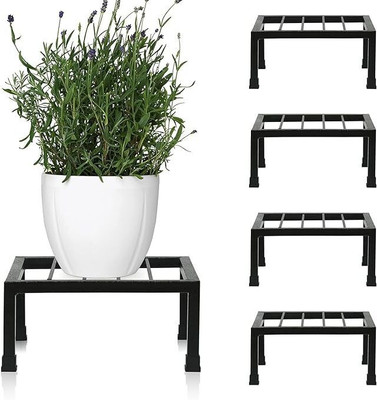 POTSTAND 20 CM SQURE Plant Container Set(Pack of 4, Metal)
