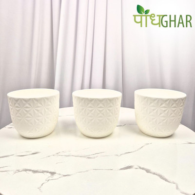 podhghar Verona Diamond Pot Pack Of 3 Plant Container Set(Pack of 3, Plastic)