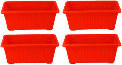 RSAL 14 INCH (PACK 3) Plastic Rectangular Flower pots for Plants Pot for Home Garden Plant Container Set(Pack of 4, Plastic)