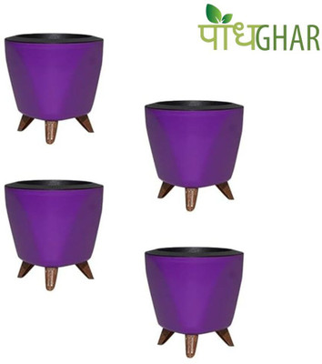 podhghar Lagos Pot Pack Of 4 Plant Container Set(Pack of 4, Plastic)
