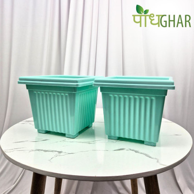 podhghar Terra Pot Plant Container Set(Pack of 2, Plastic)
