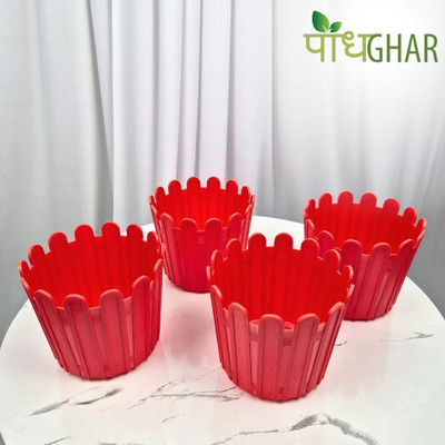 podhghar Tippy Pot Pack Of 4 Plant Container Set(Pack of 4, Plastic)
