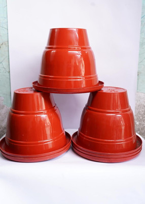 CLOKIFY Plant Container Set(Pack of 3, Terracotta)