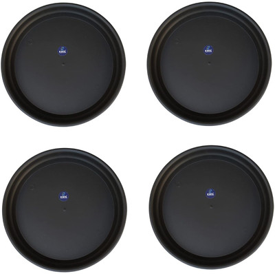 KWEL Round Bottom UV Treated Tray Plate/Saucer Tray Plant Container Set(Pack of 4, Plastic)