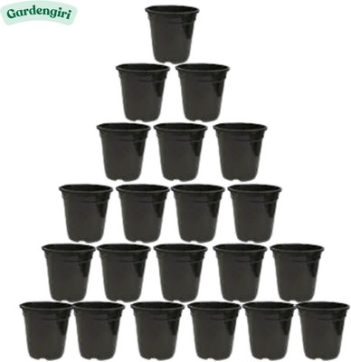 gardengiri Durable Lightweight 6 Inch Nursery Black Pots for Seedling & Small Plants Plant Container Set(Pack of 20, Plastic)