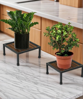 ZFMETALCRAFTS Floor Protector Metal Plant Stand Problem- Solving Organizer Plant Container Set(Pack of 4, Metal)