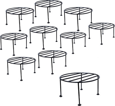 WOZTI Rust Free Plant Stand, Flower Pot Stand, Balcony Pot Stand , Gamla Stand Plant Container Set(Pack of 10, Metal)