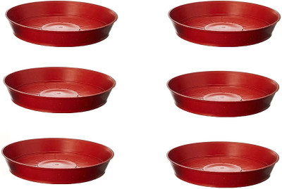 BFCF Flower Pot Plant Saucer Base Plate Planter Tray Set of 6 Terracotta (8 Inch) Plant Container Set(Pack of 6, Plastic)