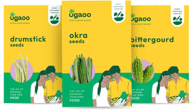 UGAOO Vegetable Seeds Combo Of Bittergourd (Green Long), Drumstick (Moringa), Okra Seed(300 g)